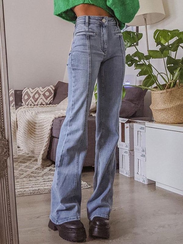 Back Star Patchwork Flare Jeans Flare Jeans