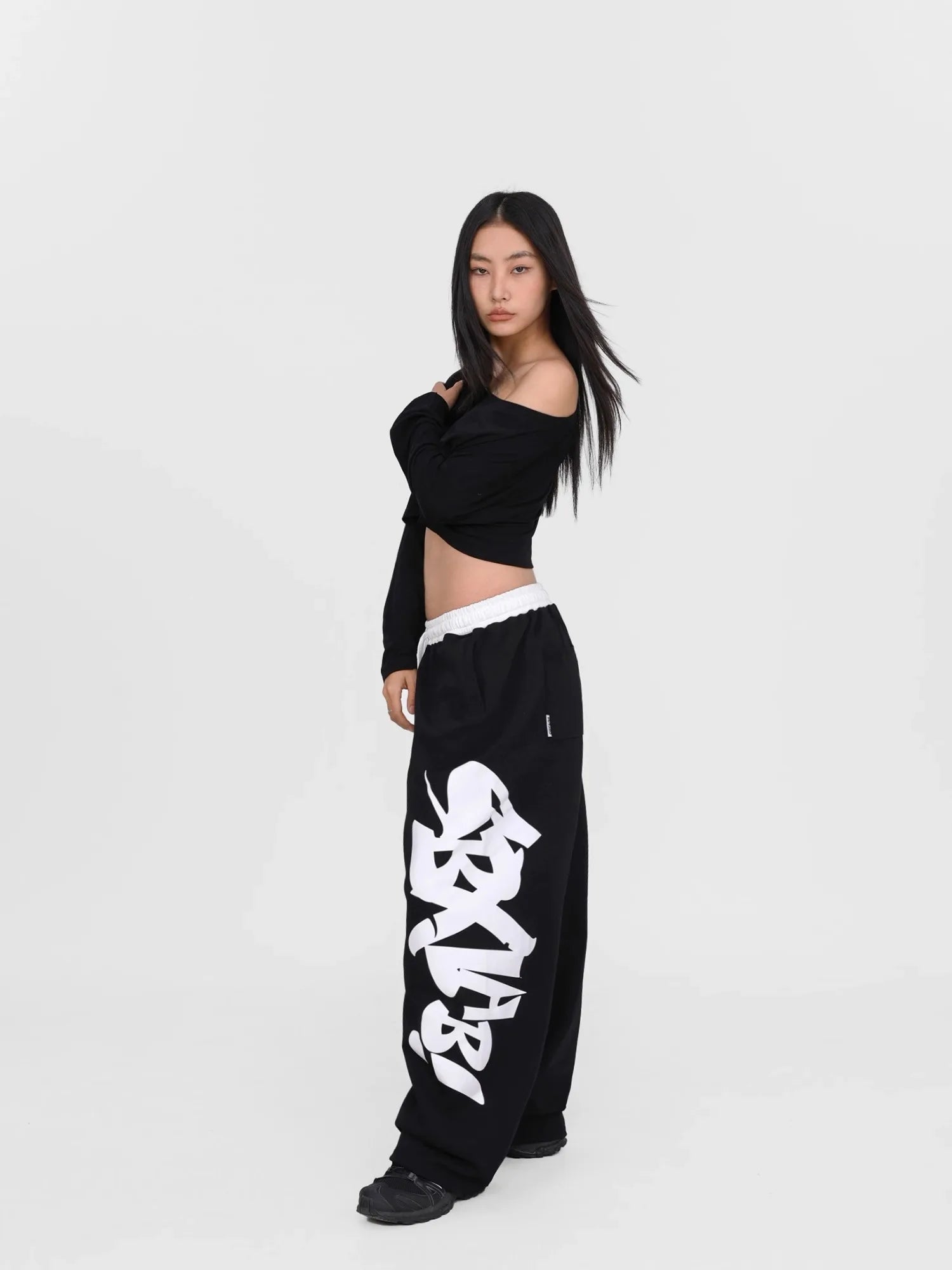 Street Dance Black Graffiti Halloween Pants Main image