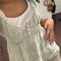 Grunge Lace Crop Y2K Vintage Square Neck Short Sleeve Sweet Sexy Gothic T-shirts