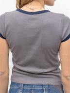 Color Patchwork Summer Streetwear Oneck Basic T-shirts