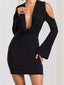 Elegant Front Ruched V-neck Mini Dresses