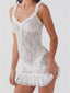 V-neck Backless Lace Slim Fit Mini Dresses