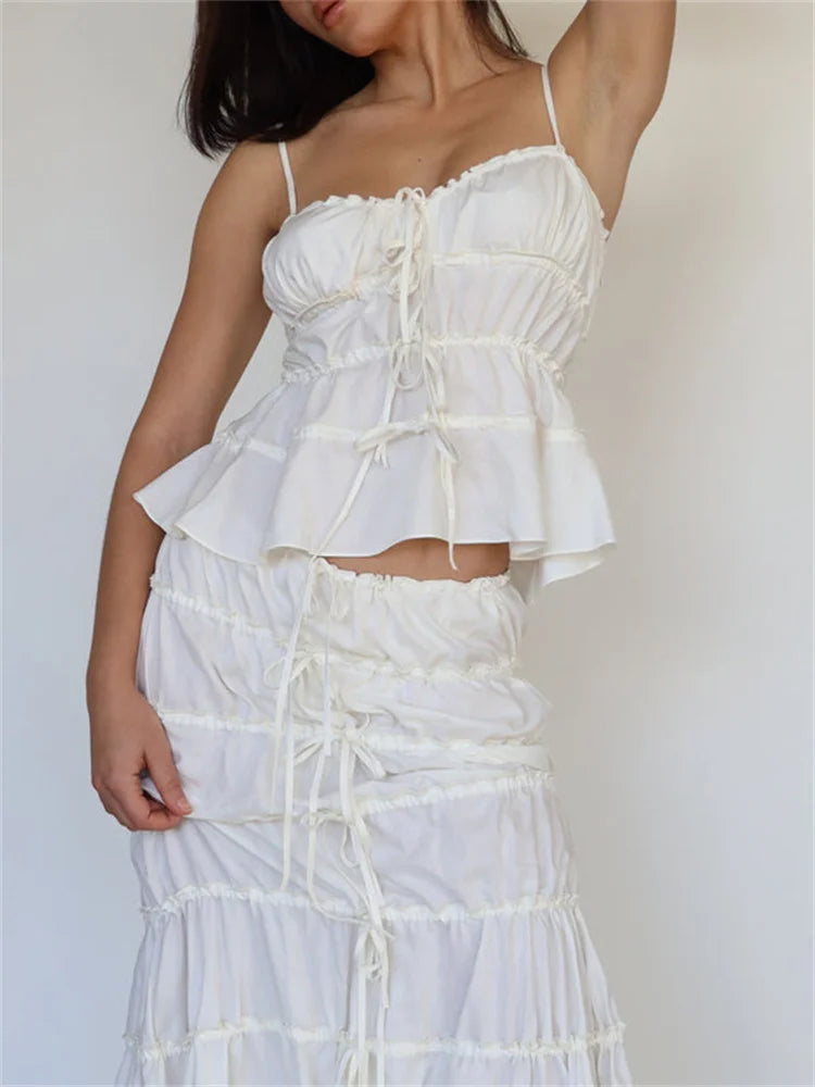 Vintage Lace-up for Women  V-neck Slim Fit Sleeveless Y2K Retro Mini Vest Summer Streetwear Crop Top