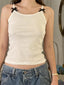 Fashion Sleeveless Strap Camisoles Bowknot Embellished Vests Summer Slim Fit Short Streetwear 2024 Crop Top
