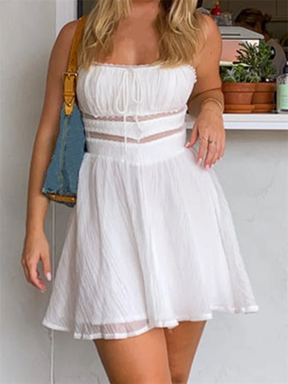 Summer A-Line Sleeveless Strap Mini Dresses