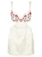 Y2K Floral  Print Backless Bodycon Mini Dresses