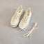 Canvas Lace Up Shallow Casual Shoes Round Toe SSolid Color Comfort Runner Outsole Sweet Novelit Shoes For Women Concise Fashion