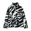 Casual Contrast Woolen Long Stand Zippers Warm Spring Autumn Chic Coat