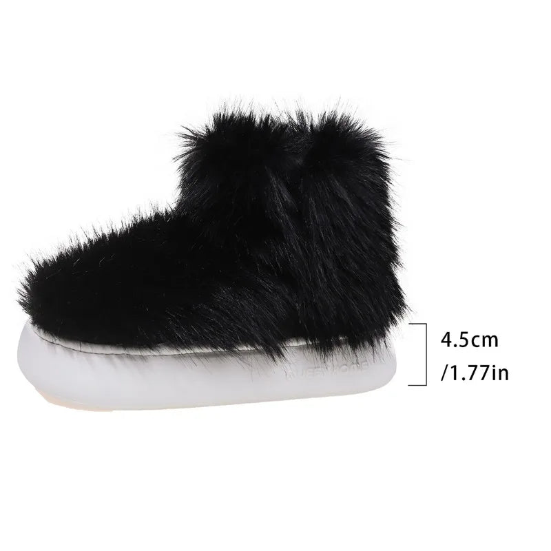 Casual Fashion Plush Women Shoes 2024 Winter New Plush and Warm Women's Snow Boots Casual and Versatile Female Platform Shoes