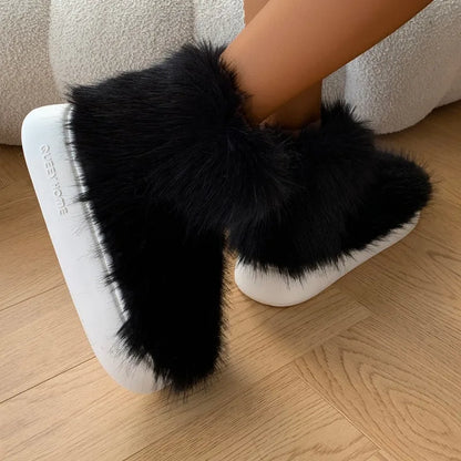 Casual Fashion Plush Women Shoes 2024 Winter New Plush and Warm Women's Snow Boots Casual and Versatile Female Platform Shoes