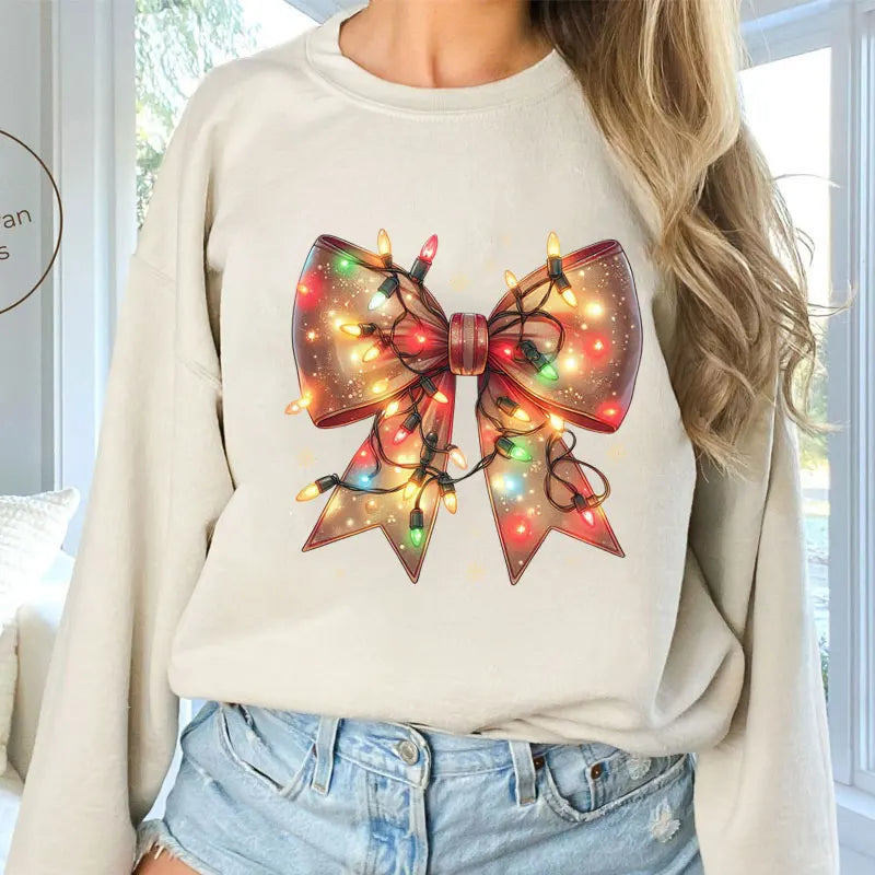 Coquette Bow Oversized Christmas Hoodie