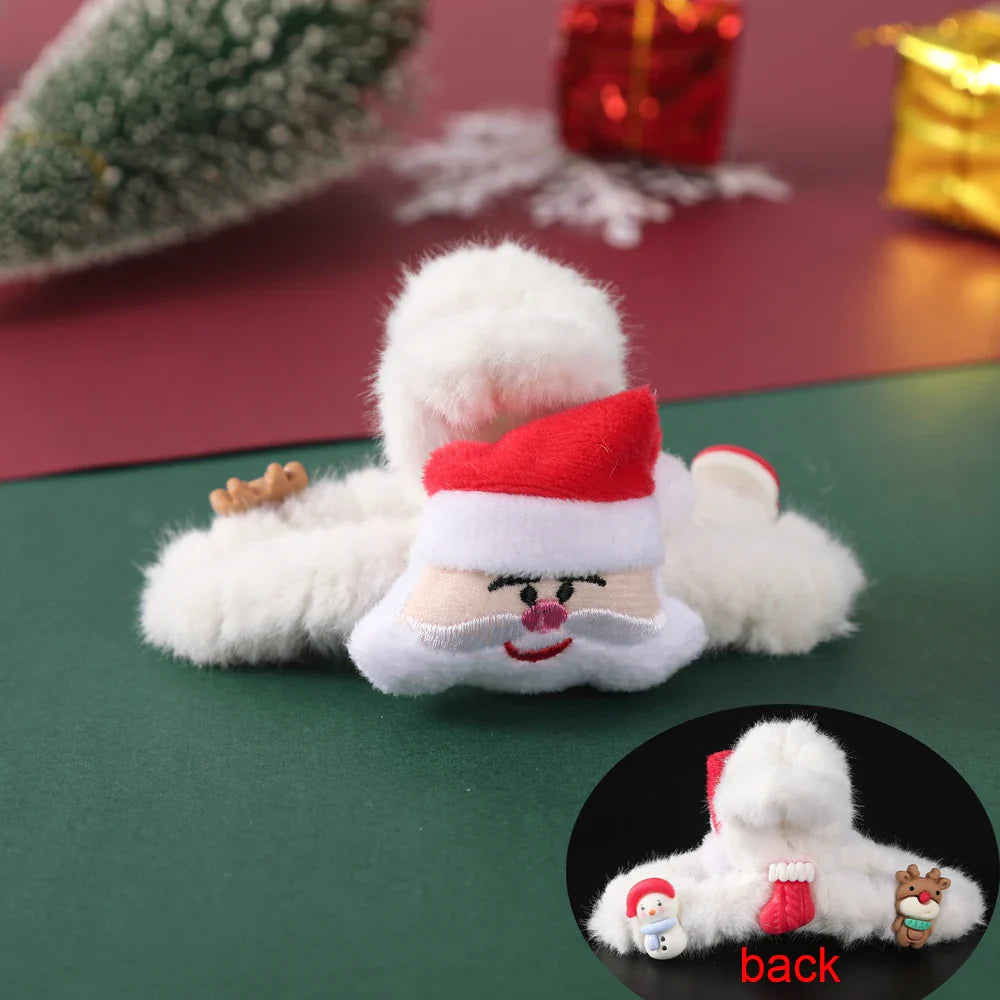 Snowman Plush Red Festive Christmas Ponytail Hair Accessory