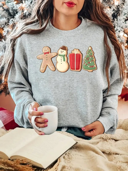 Casual Long Printed Shoulder Cute Funny Winter Christmas Festive Hoodie