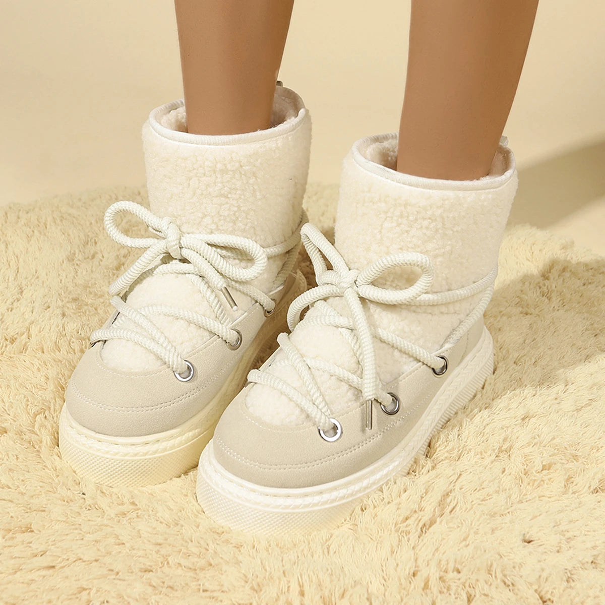 Cold-proof Lace Up Waterproof Anti-slip Fashion Short Snow Boot Main image