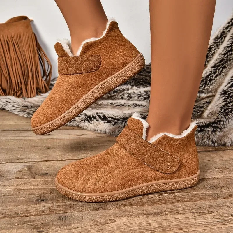Comfortable and Warm Plush Women Shoes 2024 Casual Retro Women's Short Boots Anti-slip and Wear-resistant Fashionable Snow Boots Main image