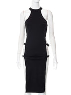 Cosplay High Split Side  Gothic Slim Harajuku Night Midi Dresses