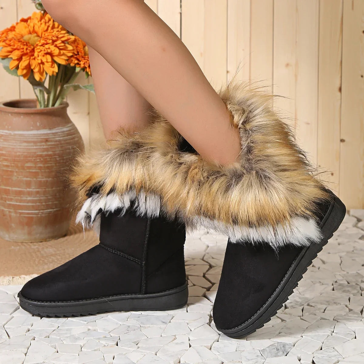 Fleece Thickened Warm Flat Non-slip Winter Snow Boot Main image