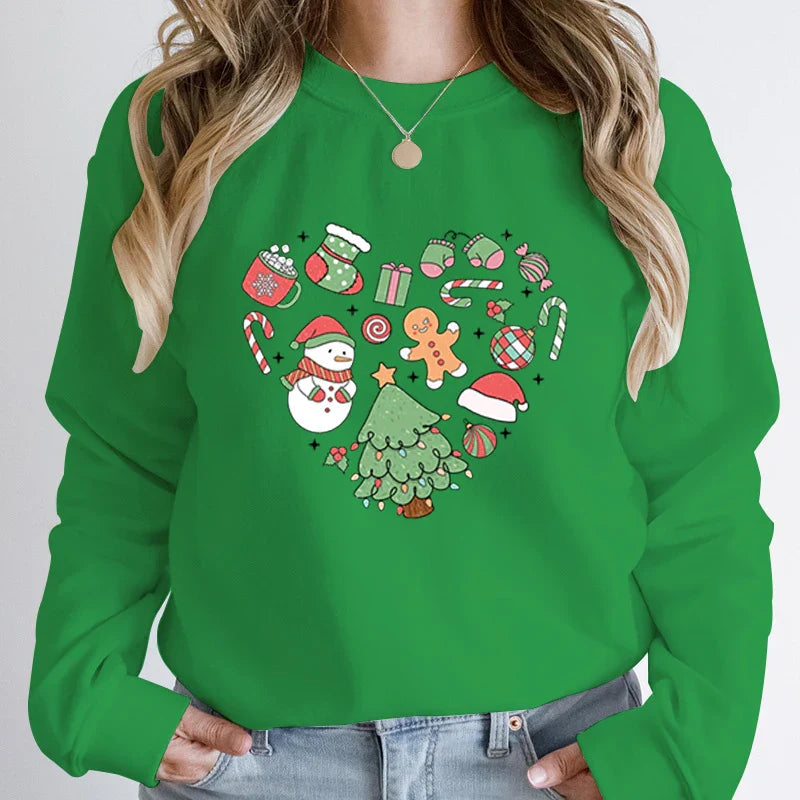 Heart Tree Snowman Christmas Hoodie