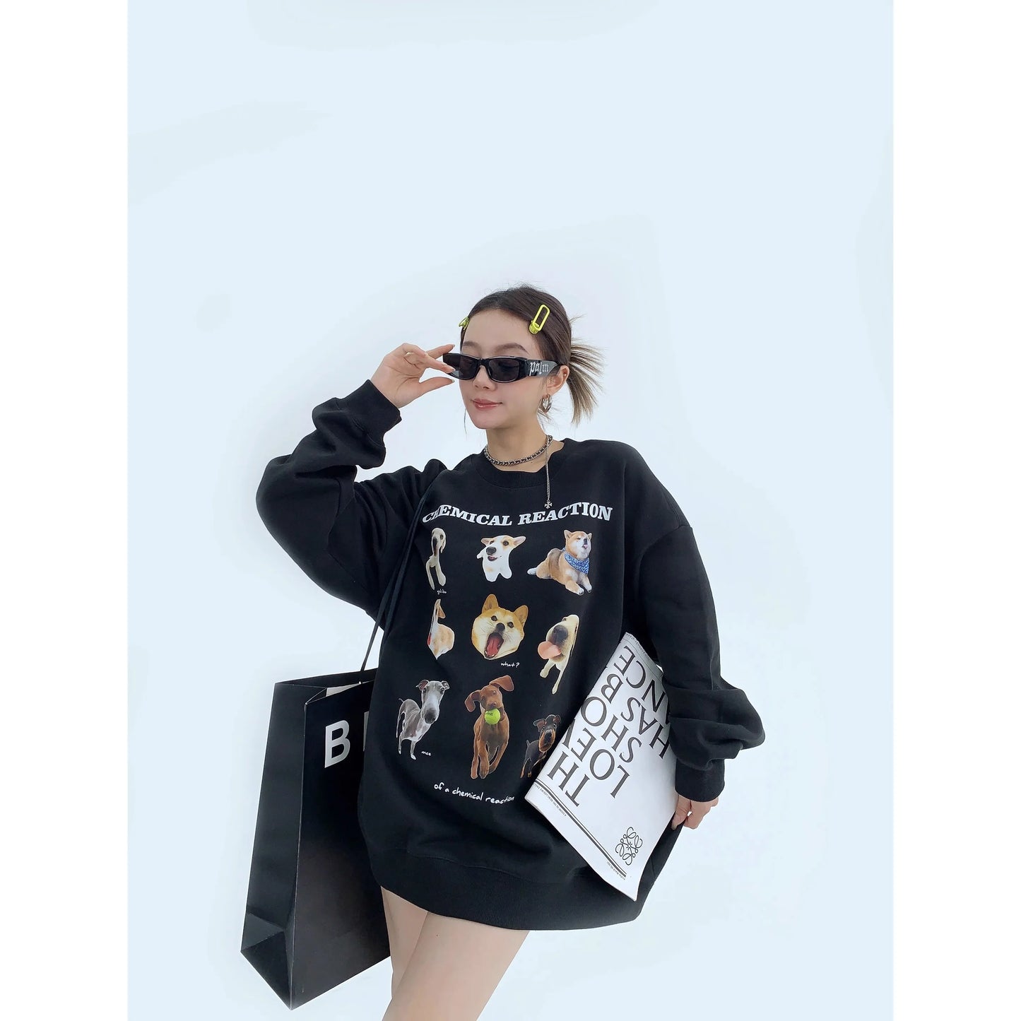 Fake Comfortable Loose Casual Oversized Fashionable Chic Hoodie