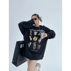 Fake Comfortable Loose Casual Oversized Fashionable Chic Hoodie