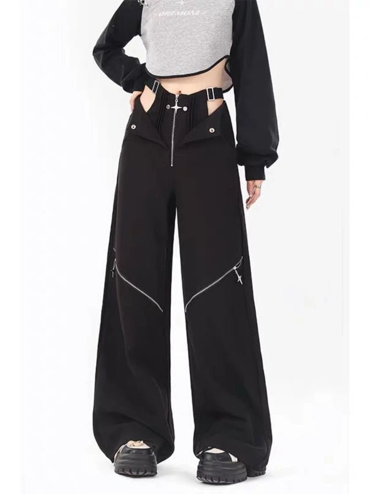 Black Casual Retro Cargo Halloween Pants Main image