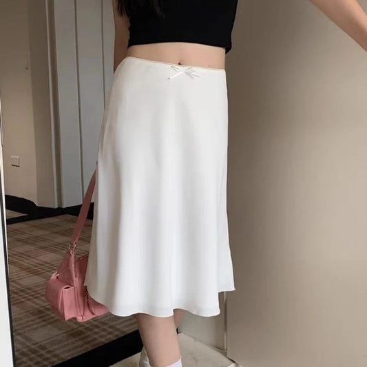 DressBetty - Elegant White Ruffle Mid Skirt