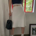 DressBetty - Elegant White Ruffle Mid Skirt