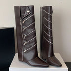 Unique Elegant Stylish Pointed Toe Thin Heel Knee High Boots
