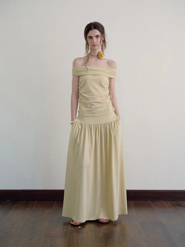 DressBetty - Solid Color Draping Knitted Pleated Skirt Main image