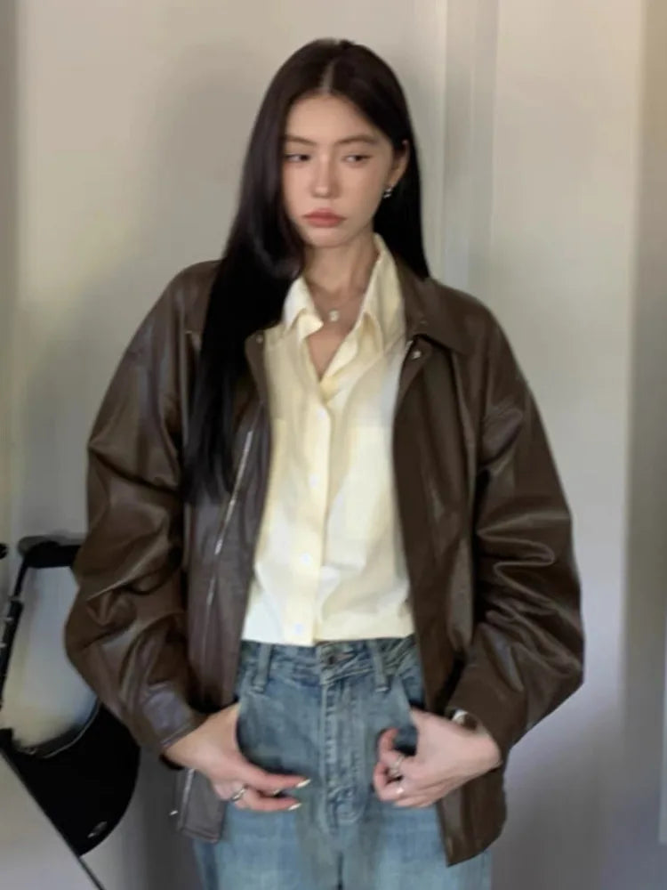 New Retro Versatile Casual Satin Stitching Jacket Main image