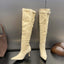 2024 Winter Buckle Strap  Pointed Toe Thin Heels Thigh Long Knee High Boots