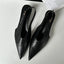 Designer Pointed Toe Buckle Strap Women  Thin Elegant Banquet Dress Mule Ladies Shoes Low Heel Pumps