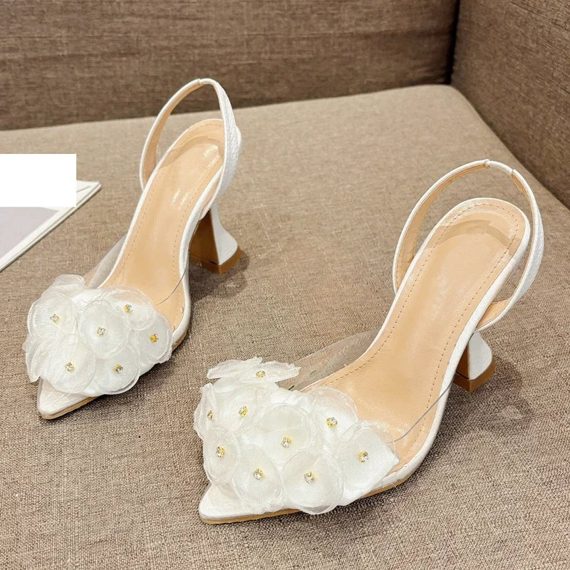 Designer Slingbacks Pointed Toe PVC Transparent Women Highs Party Elegant Shoes Low Heel Pumps Secondary image
