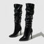 Fashion Patent Leather  Pointed Toe Thin Heels Zipper Long Knee High Boots