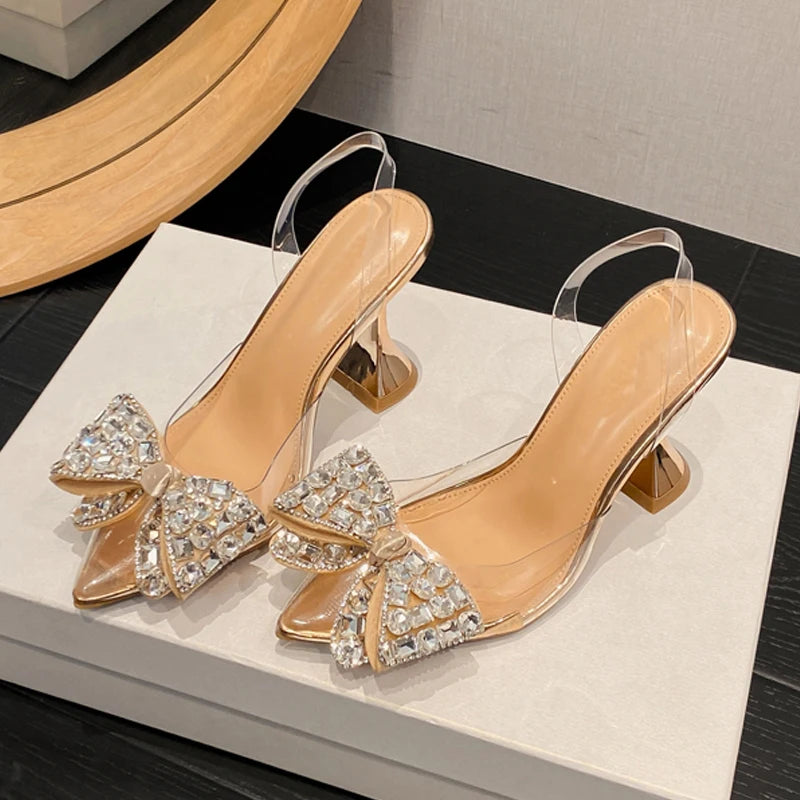 Elegant PVC Transparent Chic Stylish High Quality Low Heel Pumps