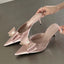Spring  Butterfly-knot Women Slipper Pointed Toe Slip On Ladies Elegant Mules Shoes Low Heel Pumps