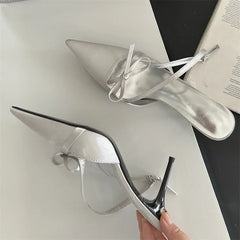 Spring  Pointed Toe Buckle Strap Women Thin Highs Party Stripper Dance Mules Shoes Low Heel Pumps
