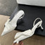 Street Style Butterfly-knot  Pointed Toe Thin Women Shoes Elegant Slingbacks Sandals Low Heel Pumps