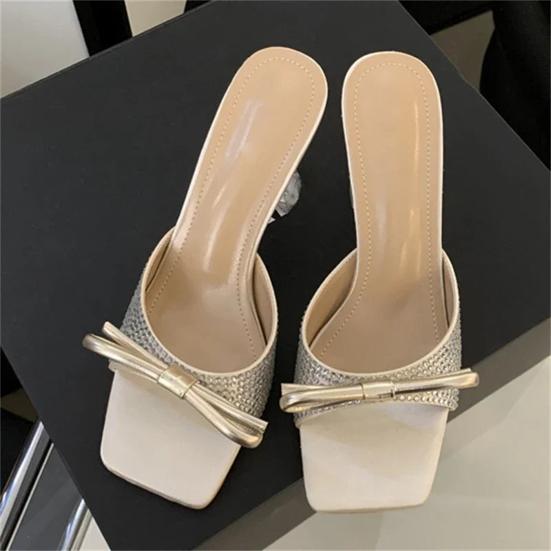 Fashionable Summer Butterfly-knot Stylish Transparent Low Heel Pumps