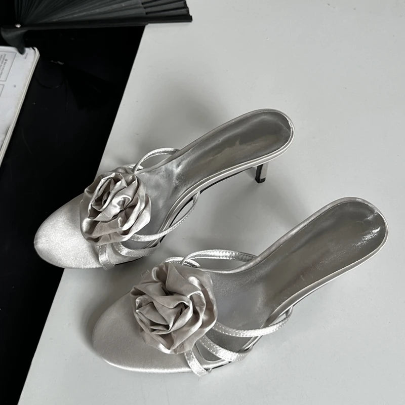 Summer Fashion Narrow Band Party Stripper Women Slippers Ladies Mules Slides Shoes Low Heel Pumps Main image