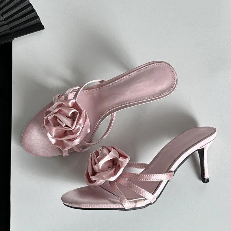 Summer Fashion Narrow Band Party Stripper Women Slippers Ladies Mules Slides Shoes Low Heel Pumps Secondary image