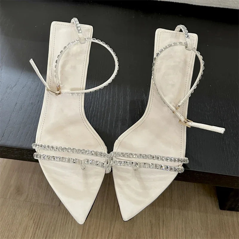 Summer  Narrow Band Buckle Strap Women Pointed Toe Highs Banquet Party Shoes Low Heel Pumps Secondary image