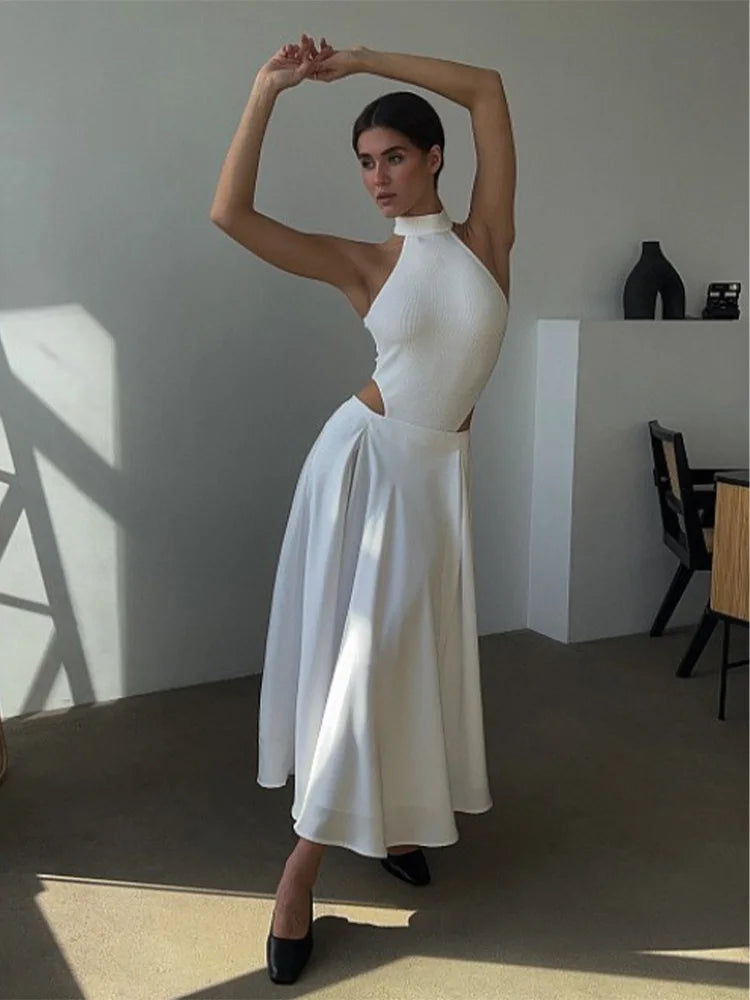 Elegant Satin Loose High Waist Classic Fashion Maxi Skirt Main image