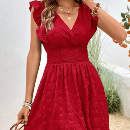 Elegant Sleeveless Holiday Beach Party Dress