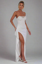 Fashion  Sequin Crop Top and High-Slit Slim Fitted Skirt Set