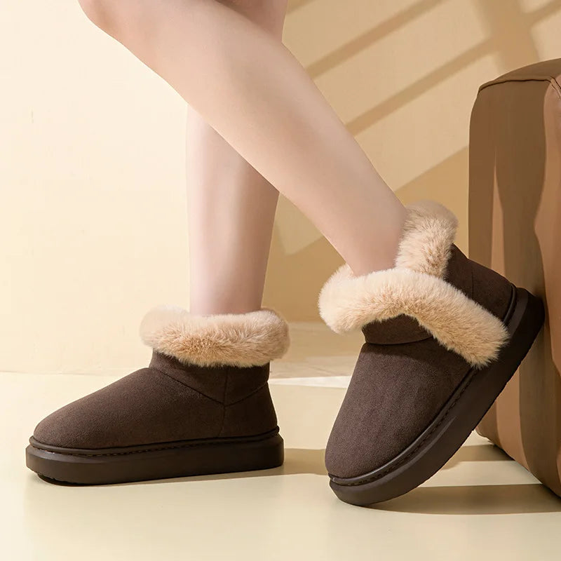 Fur Fluffy Cozy Soft Plush Fuzzy Casual Snow Boot Secondary image