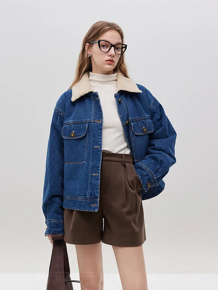 Lapel Casual Versatile Loose Slimming Denim Jacket Main image