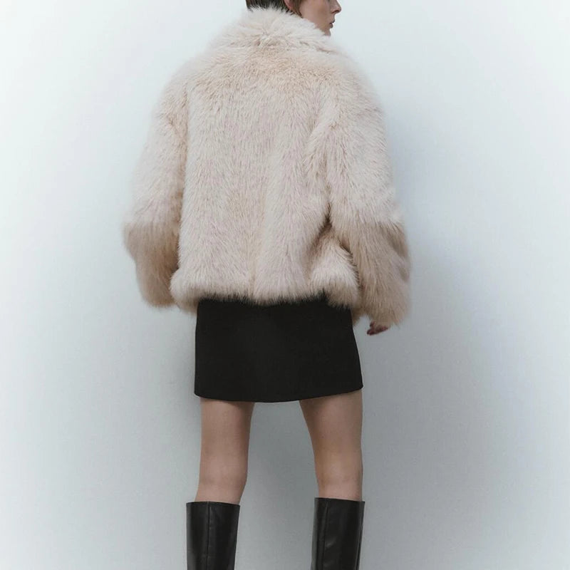Fake Fox Fur Chic Ins Short Luxury Big Collar Cool Girls Fur Coat