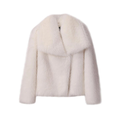 Fake Fox Fur Chic Ins Short Luxury Big Collar Cool Girls Fur Coat