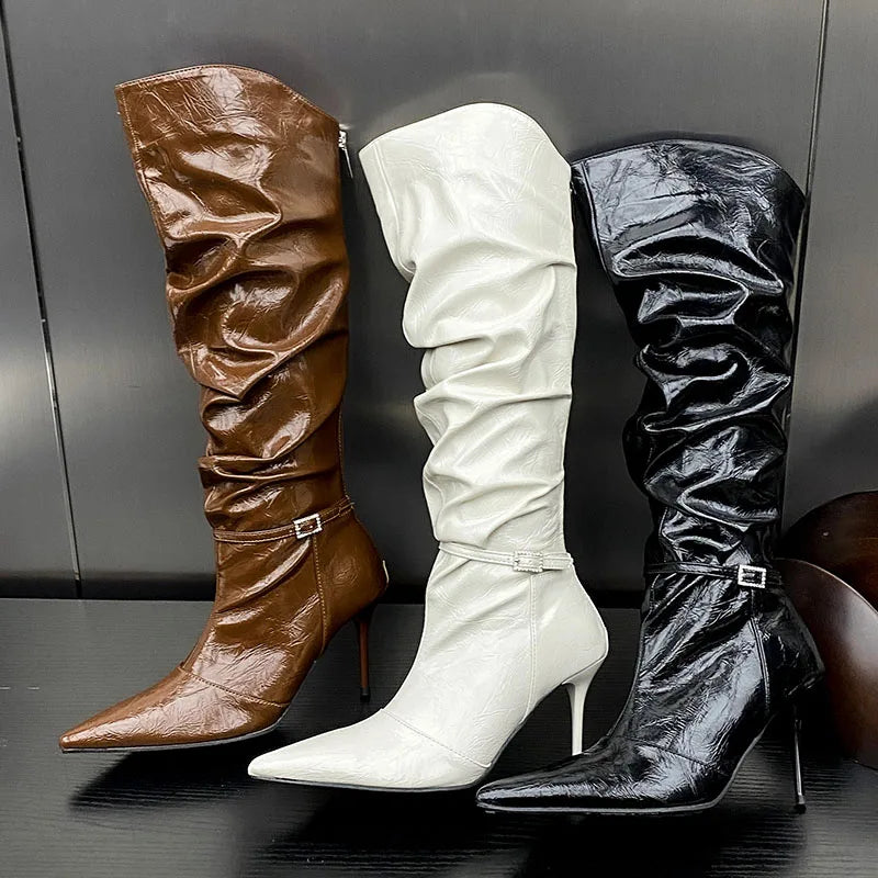 Fashionable Chic Stylish Trendy Elegant Comfortable Pointed Toe Knee High Boots Main image